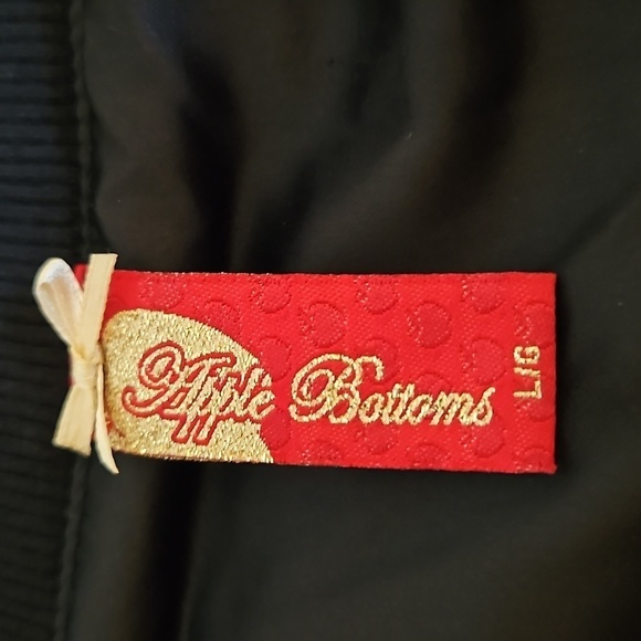 VTG APPLE BOTTOMS Black Moto Style Sequin Logo Zipper Jacket - Picture 11 of 13